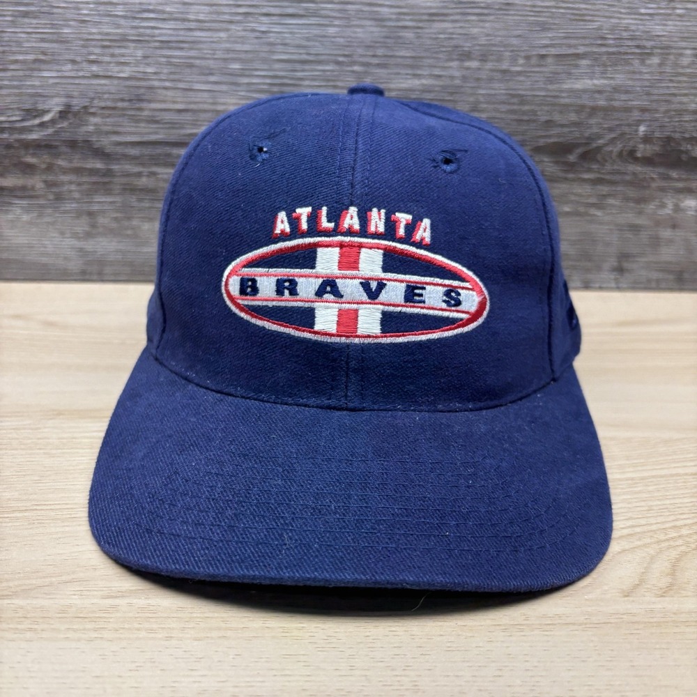 Vintage Atlanta Braves Hat Cap Snap Back Mens One Size Blue MLB Baseball
